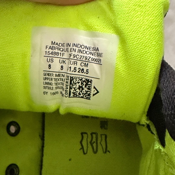 Converse Black and Bright Green High-Tops - Picture 5 of 6